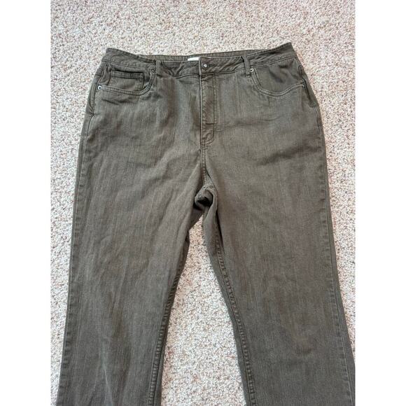 COLDWATER CREEK Woman's Jeans/Pants SIZE 16, Olive Green Denim; Straight leg - Picture 5 of 9